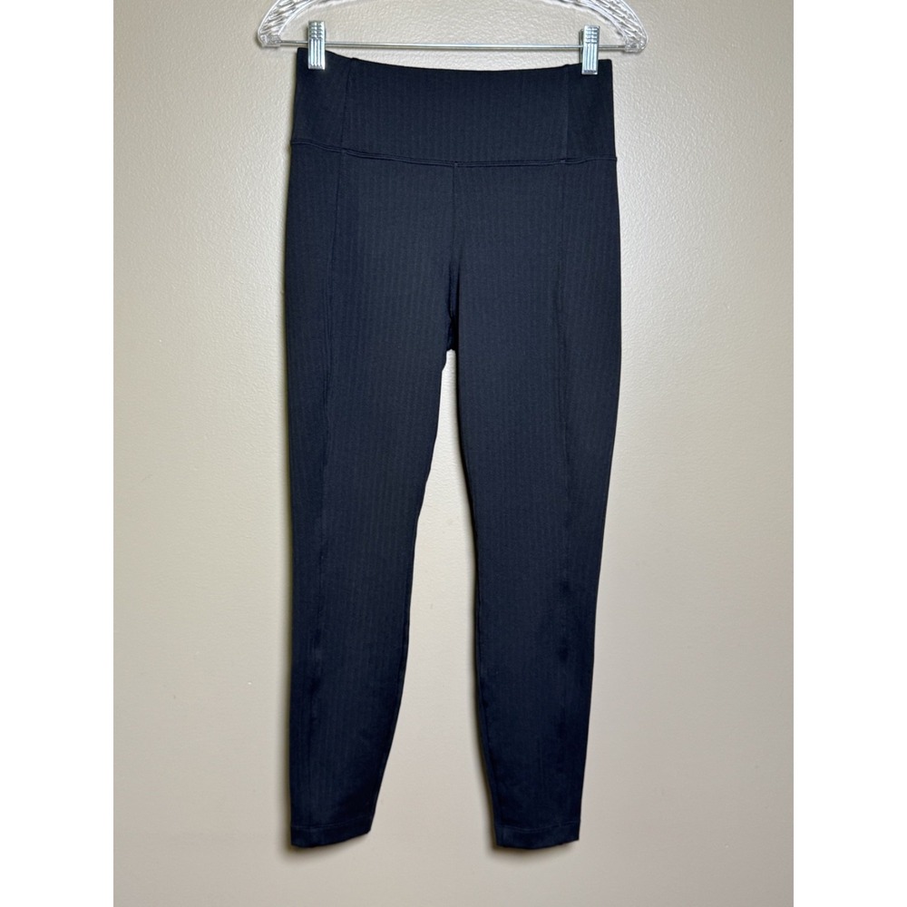 Athleta Delancey Herringbone Pull On Leggings Black Women Regular Size M 487663